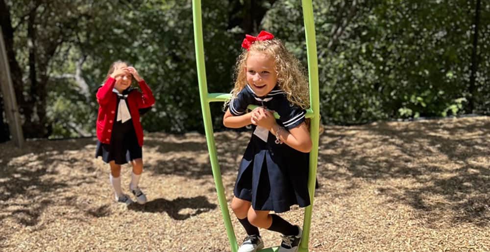 female student in the school playground
